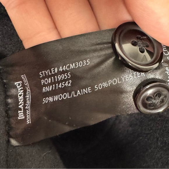 BLANK NYC / black wool blend 2 button lightweight classic blazer jacket / M NWT - Picture 6 of 8